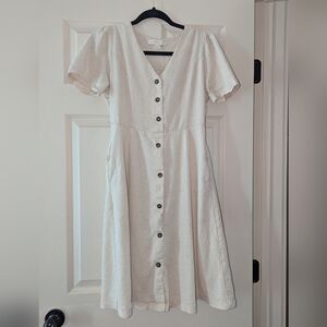 Elegant Cream Midi Dress